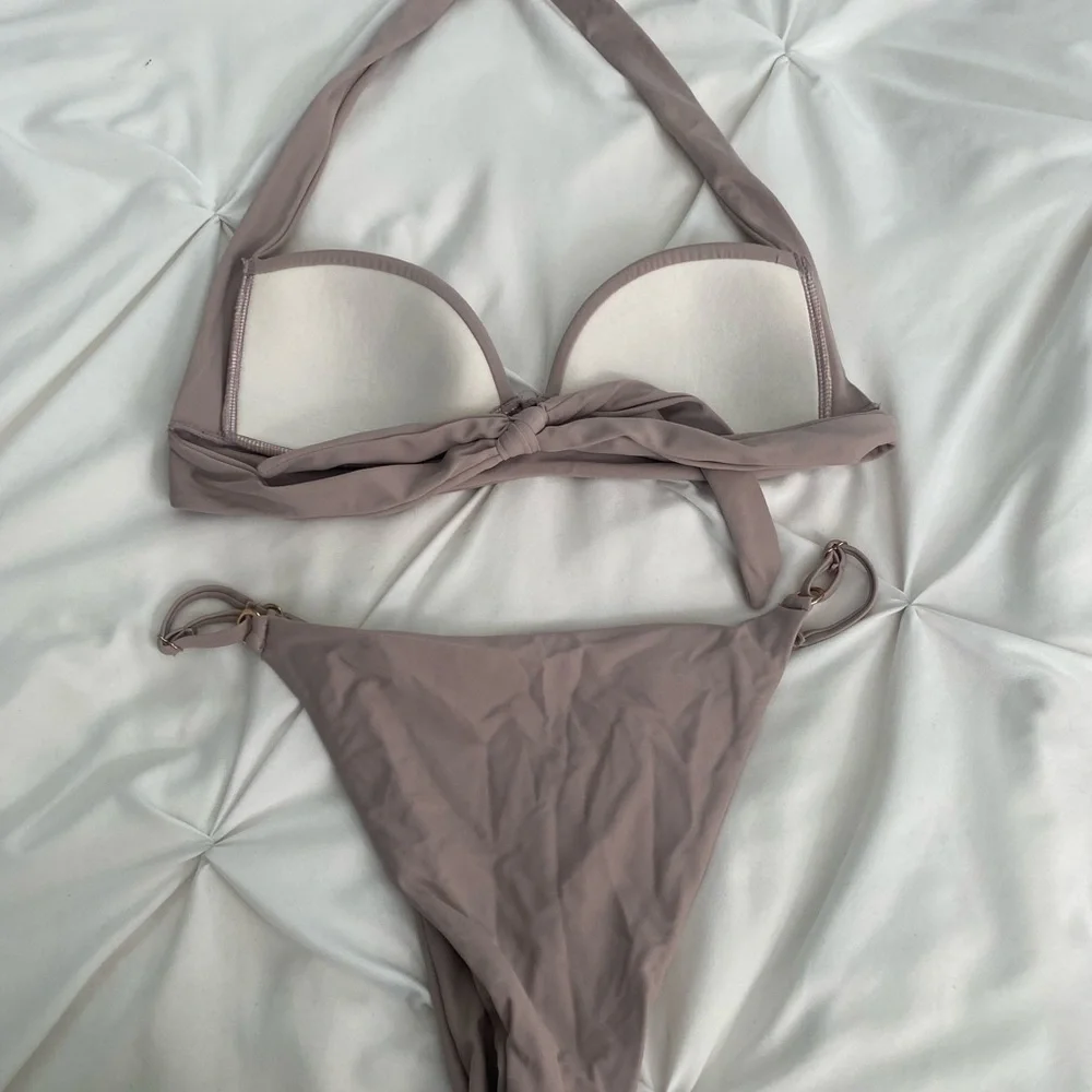 Monday Swimwear Mauve Taupe Halter Bikini Set